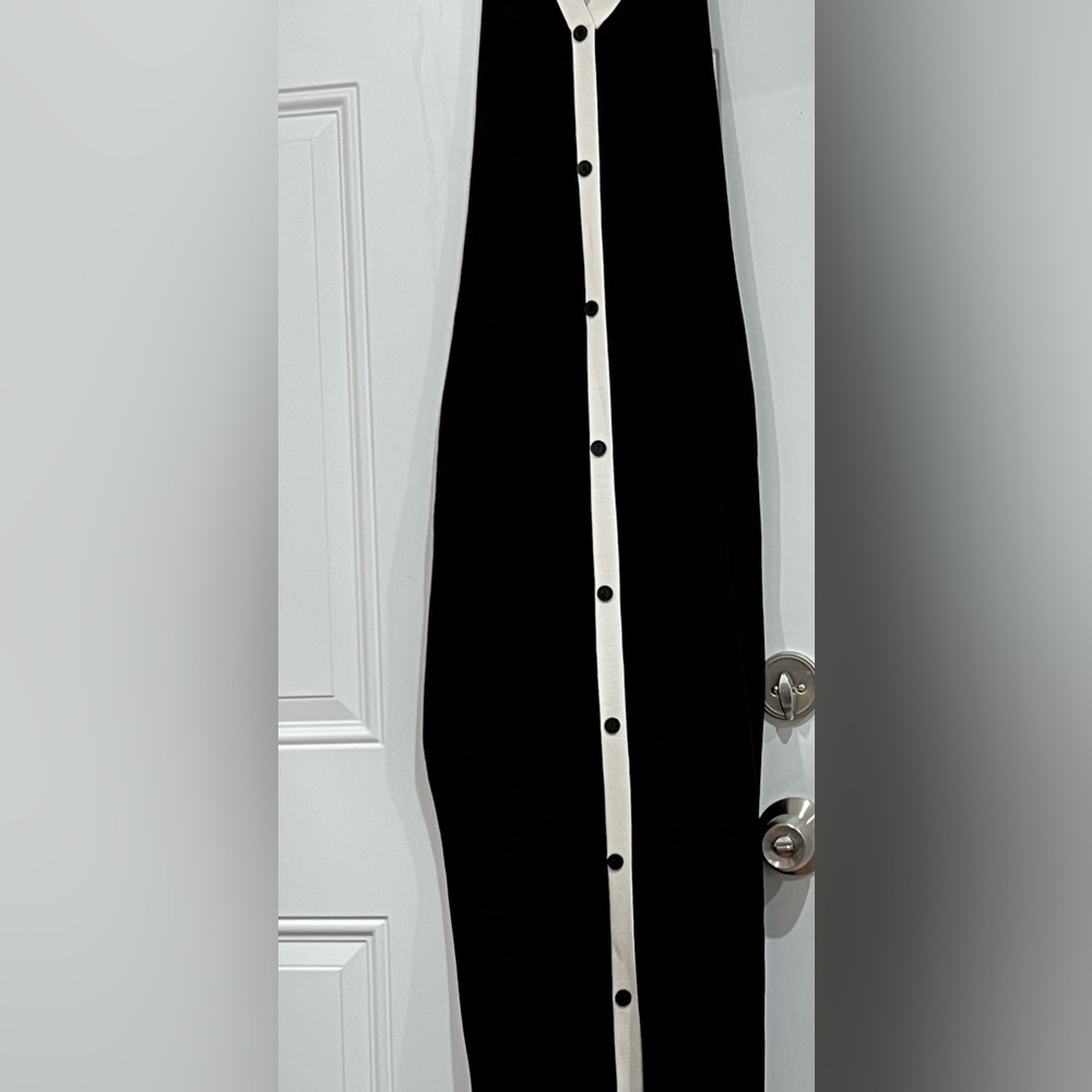 Fashion Nova Charlotte Sweater Black and White Buttoned Dress - Picture 3 of 10